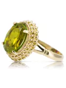14K Yellow gold Yellow Peridot Ring Vintage craft vrc068y